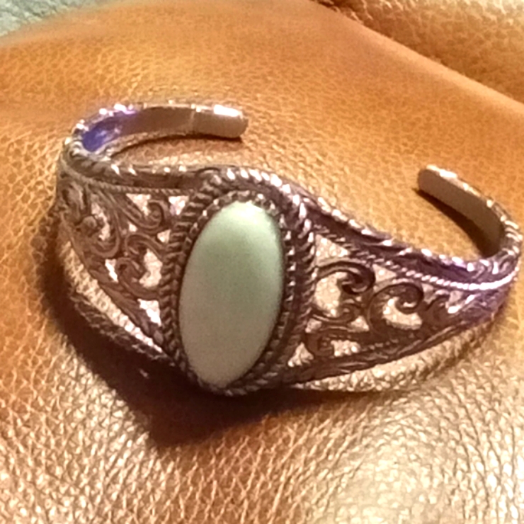 Silver Stainless Steel And Intricate Filigree Bracelet
